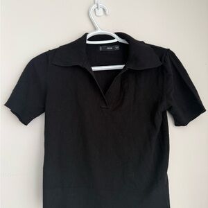 Mango Black Knit Top